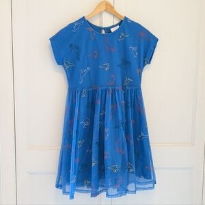 Hanna Andersson Blue Dinosaur Dress Sz 12
